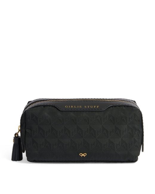 Anya Hindmarch Black Jacquard Logo Girlie Stuff Pouch