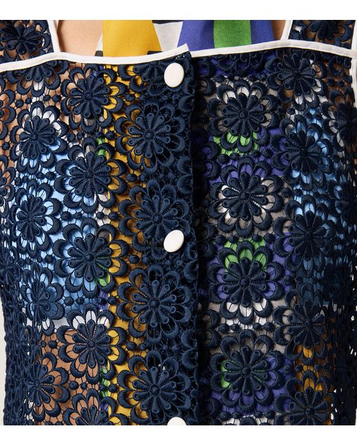 Miu Miu Blue Macramé Mini Dress