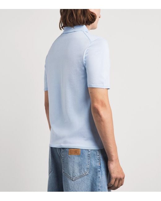 Sandro Blue Knitted Polo Shirt for men