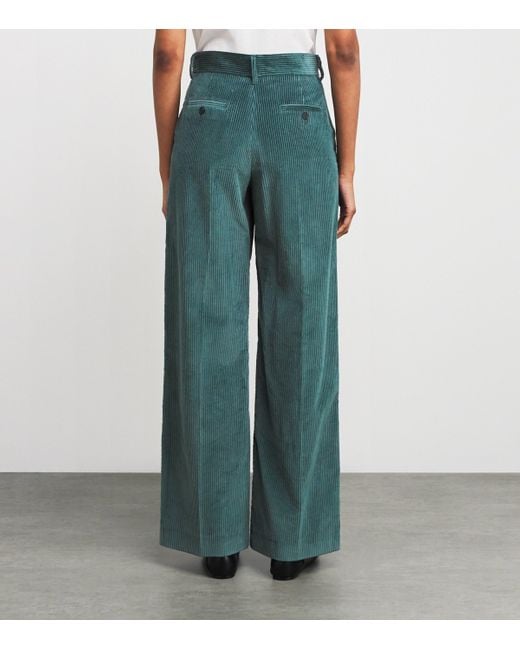 Weekend by Maxmara Green Corduroy Straight Trousers