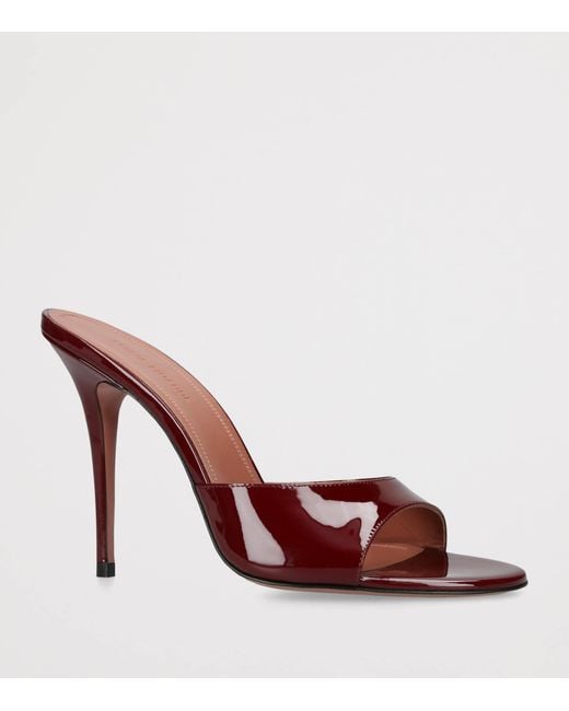 AMINA MUADDI Purple Patent Leather Elodie Heeled Mules 105