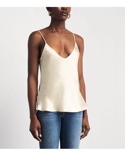 L'Agence White Silk Lexi Camisole