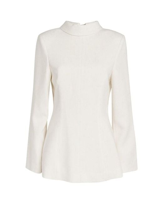 Rohe White Backwards Blazer Top
