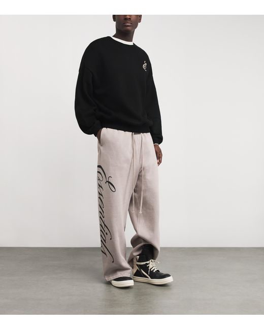 Fear Of God Black Waffle-Knit Script Sweater for men