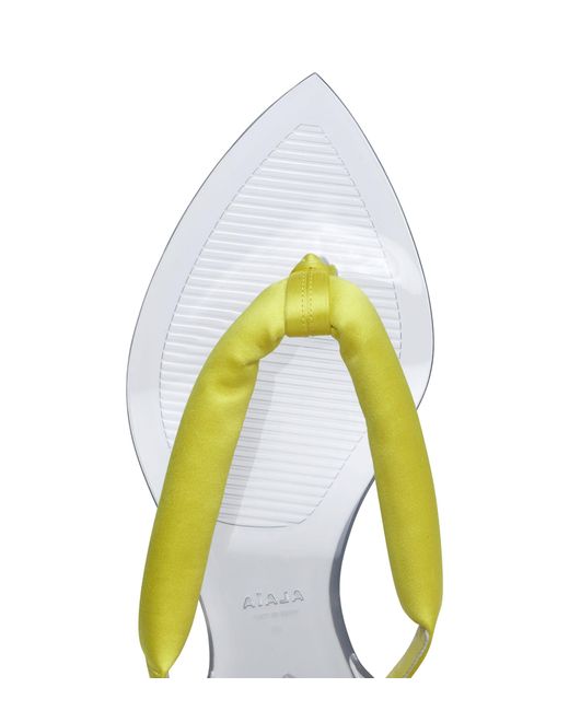 Alaïa Yellow Invisible Thong Flip Flops