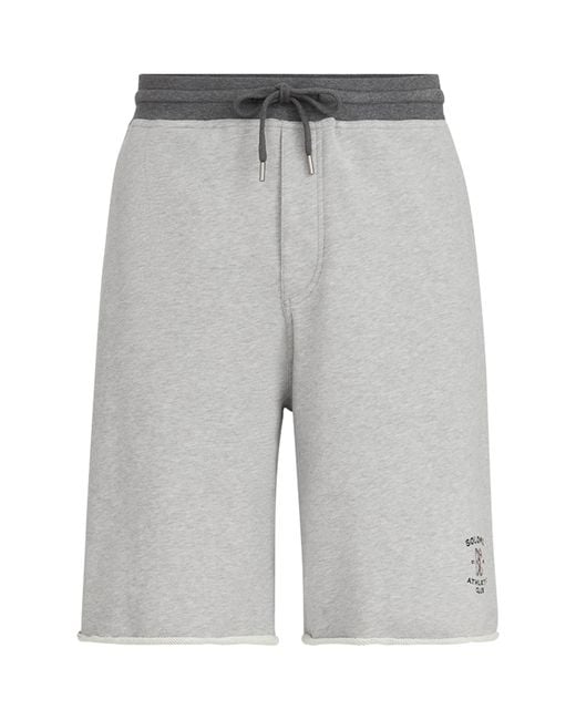 Brunello Cucinelli Gray Cotton Track Bermuda Shorts for men
