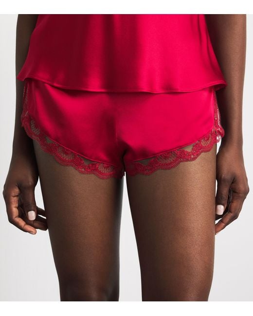 Simone Perele Red Silk-Blend Love Me Shorts
