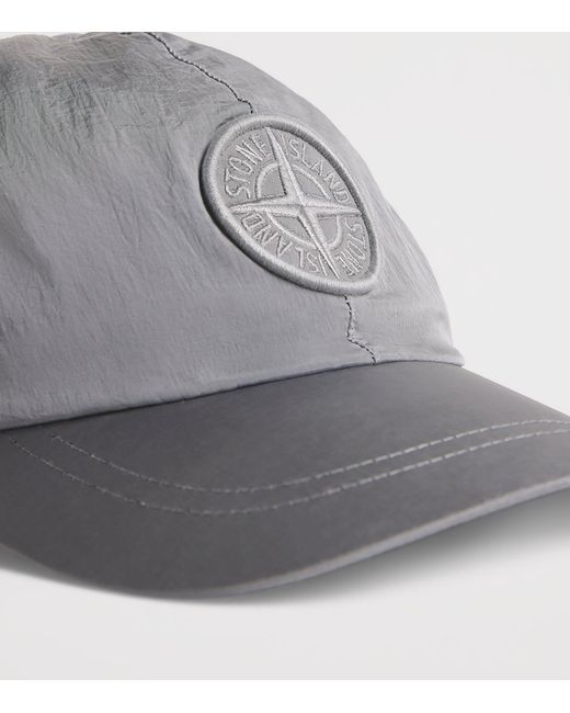 Stone Island Gray Logo Baseball Cap for men