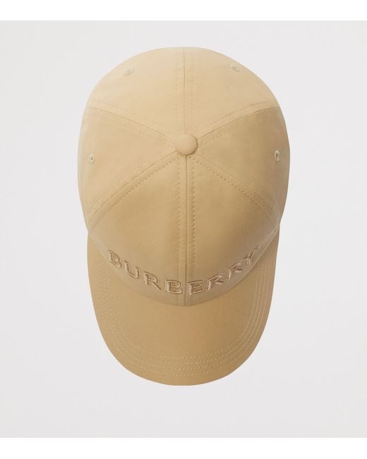 Burberry Natural Cotton Gabardine Logo Cap for men