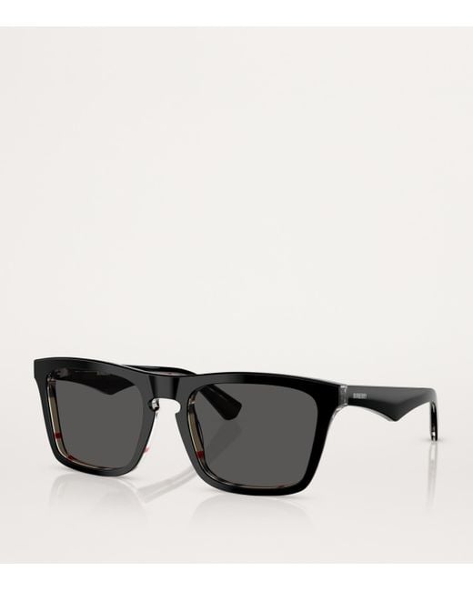 Burberry Black Acetate Square Sunglasses for men