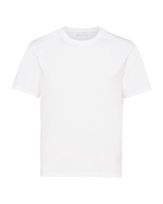 Prada White T-Shirt Round Neck for men