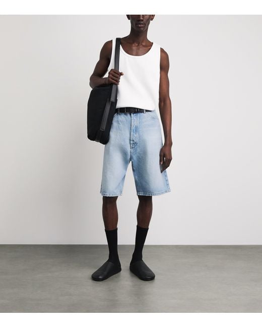 Studio Nicholson Blue Marylebone Wide-Leg Denim Shorts for men