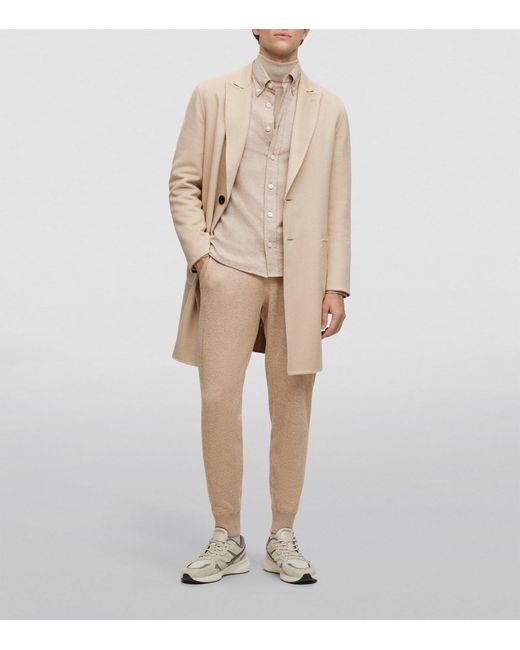 Boss Natural Camel Hair Overcoat for men