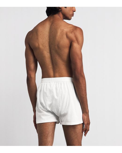 Sunspel White Superfine Cotton Boxer Shorts for men