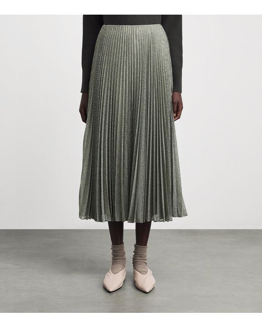 Vince Gray Pleated Midi Skirt