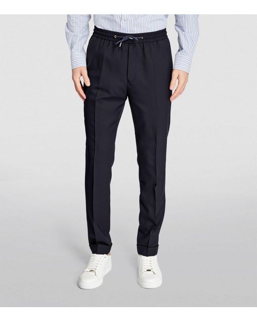 Paul Smith Blue Wool Drawstring Trousers for men