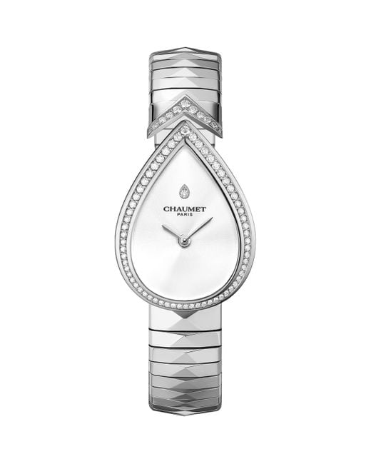 Chaumet White Stainless Steel And Diamond Joséphine Aigrette Watch