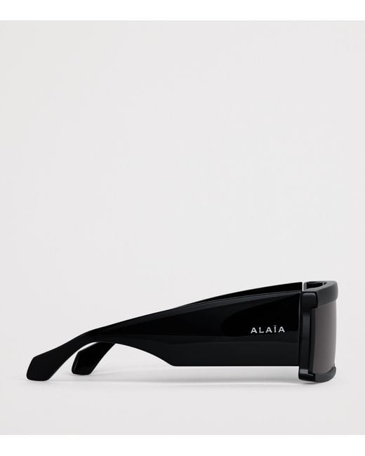 Alaïa Black Acetate Rectangle Mask 99 Sunglasses