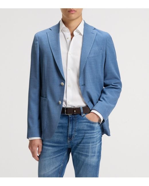 Boss Blue Stretch-Cloth Blazer for men