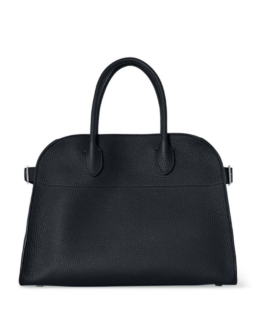The Row Black Leather Soft Margaux 12 Top-handle Bag