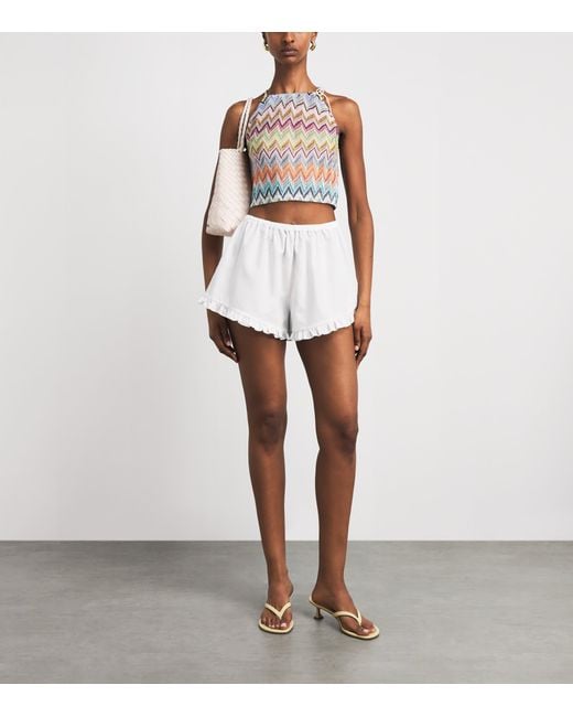 Missoni Gray Zigzag Tie-Strap Crop Top