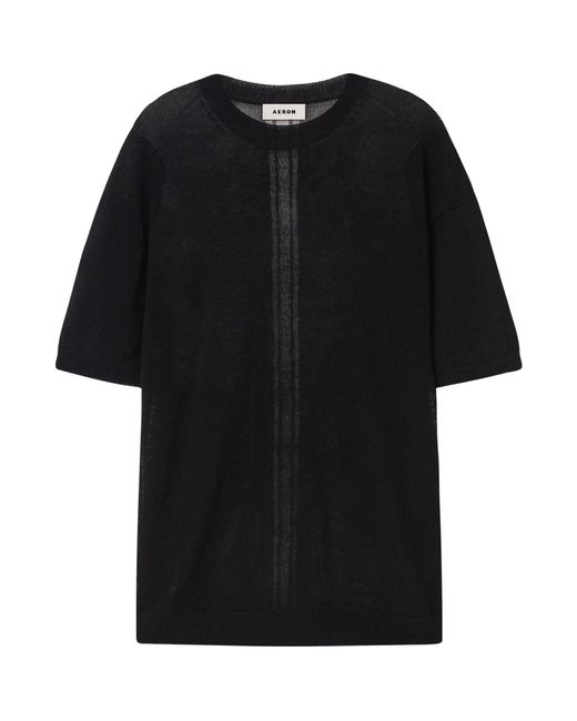 Aeron Black Linen-blend Pliny T-shirt