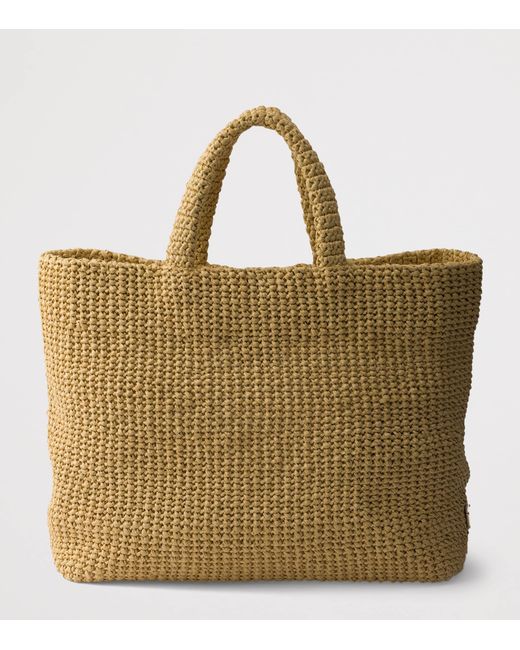Prada Metallic Large Crochet Tote Bag