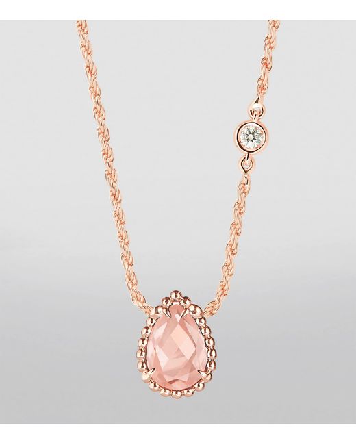 Boucheron White Rose, Diamond And Quartz Serpent Bohème Necklace