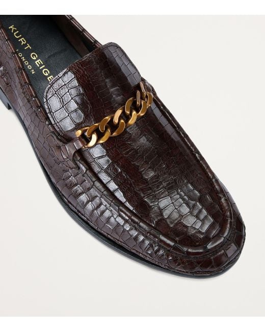 Kurt Geiger Brown Leather Luca Loafers for men