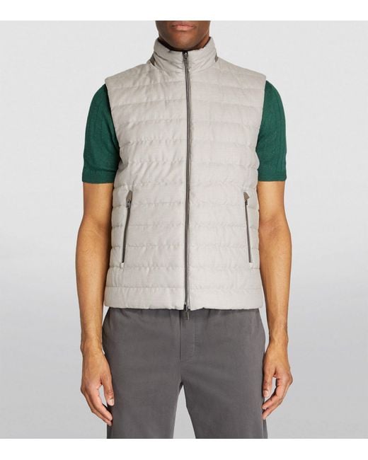 Herno Gray Cotton-cashmere Reversible Gilet for men