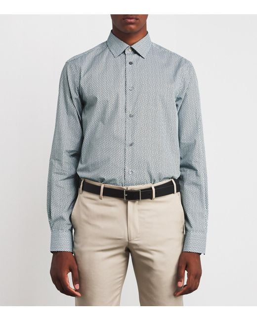 Paul Smith Blue Patterned Tailored-Fit Shirt for men