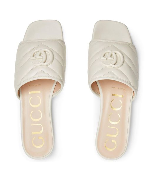 Gucci White Slide With Double G