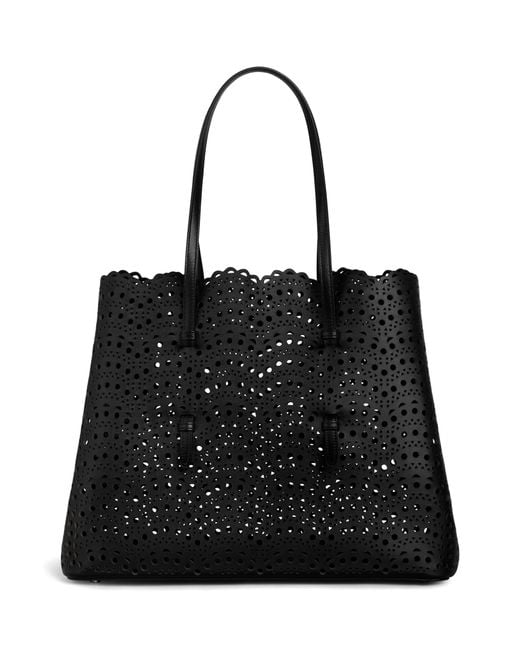 Alaïa Black Leather Mina Vienne Top Handle Bag