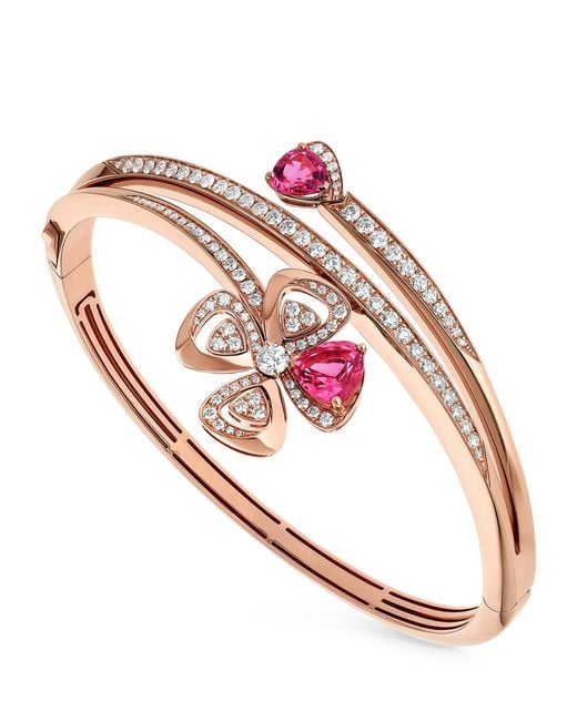 BVLGARI Pink Diamond And Rubellite Fiorever Bangle