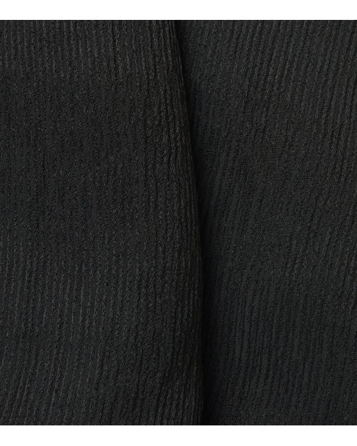 Eskandar Black Silk Flared Trousers