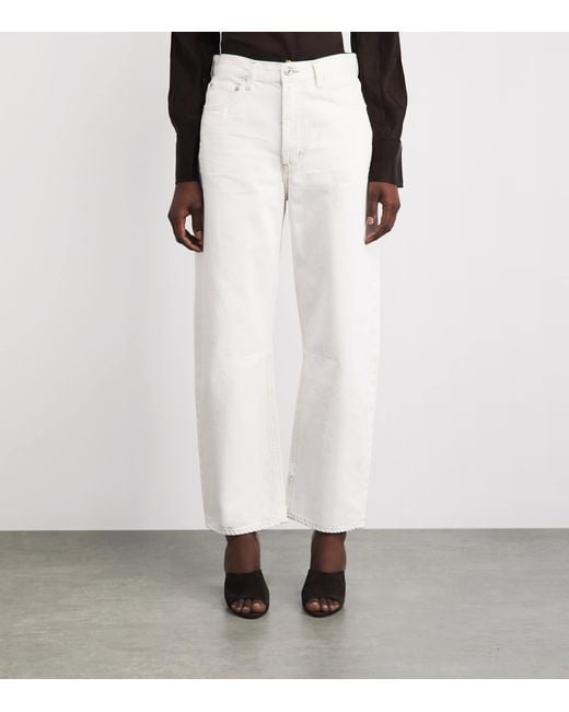 Citizens of Humanity White Miro Barrel-Leg Relaxed Jeans