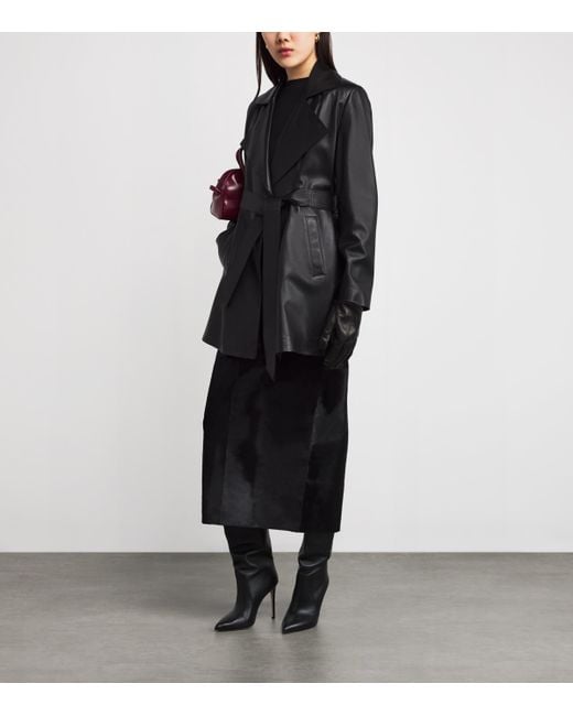 Nour Hammour Black Belted Kerri Leather Jacket