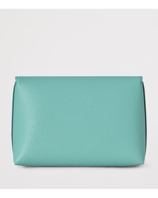 Mulberry Green Leather Darley Cosmetic Pouch