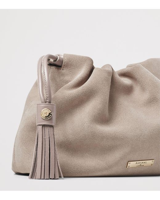 Aspinal Natural Large Leather Soho East West Cross-Body Pouch