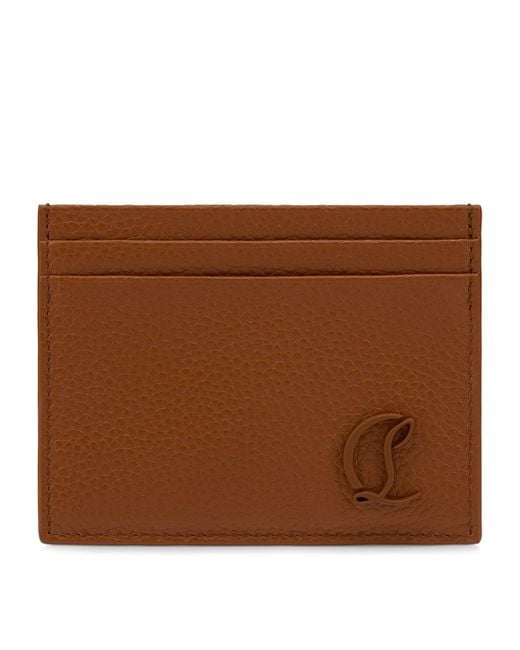 Christian Louboutin Brown Mooncrest Leather Card Holder for men