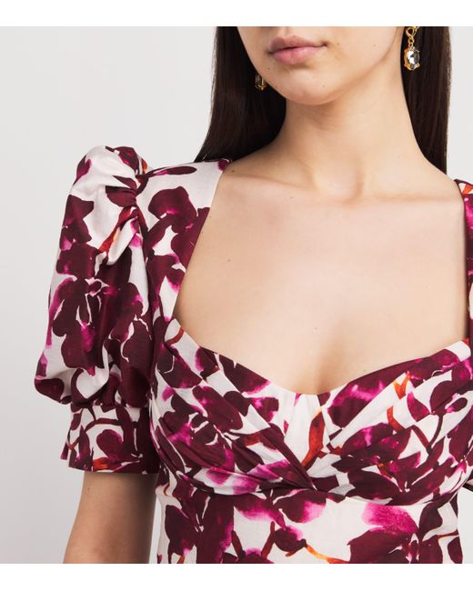 Rebecca Vallance Floral Nerissa Midi Dress in Purple | Lyst