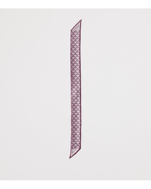 Prada Purple Silk Triangle Print Skinny Scarf