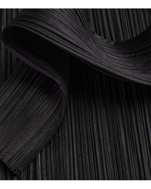 Pleats Please Issey Miyake Black Pleated Basics Cardigan