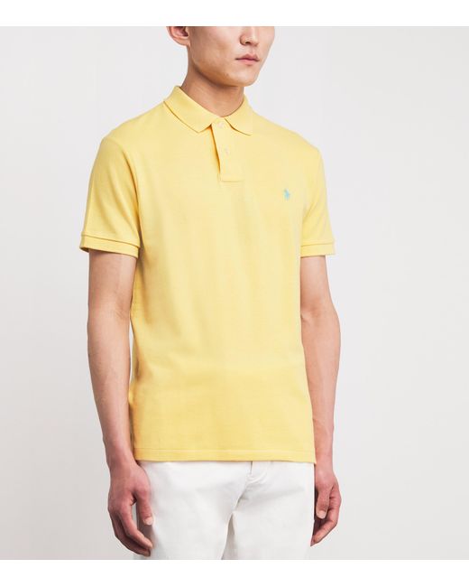 Polo Ralph Lauren Yellow Cotton Mesh Polo Pony Polo Shirt for men