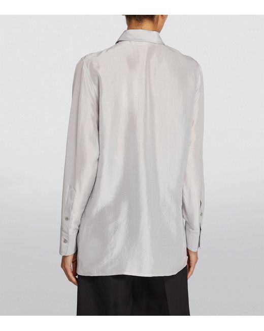 Carven Gray Silk Semi-sheer Shirt
