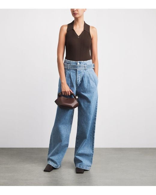Sandro Brown Knitted Polo Bodysuit