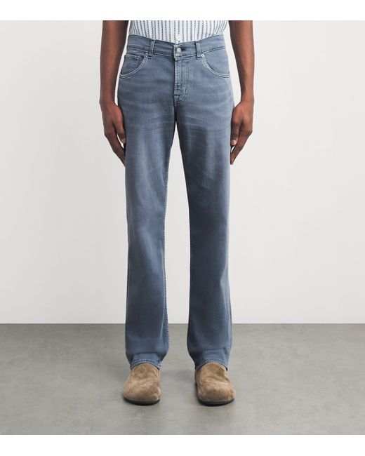 7 For All Mankind Blue Slimmy Tapered Slim Jeans for men