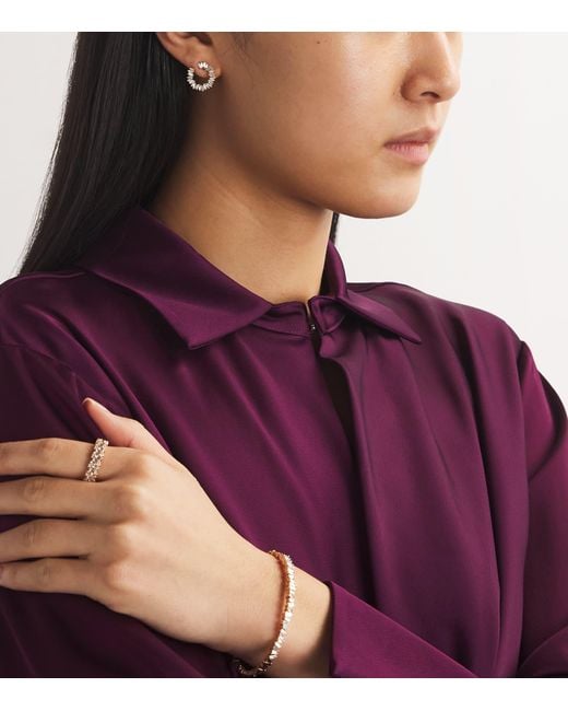 Suzanne Kalan Metallic And Diamond Classic Mini Sideways Hoop Earrings
