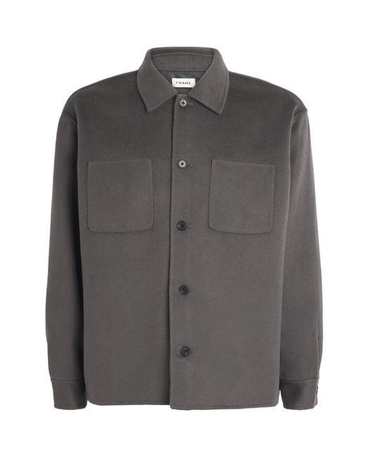 FRAME Gray Wool Overshirt for men