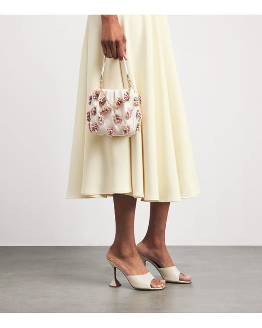 Self-Portrait Metallic Crepe Peplum Midi Dress